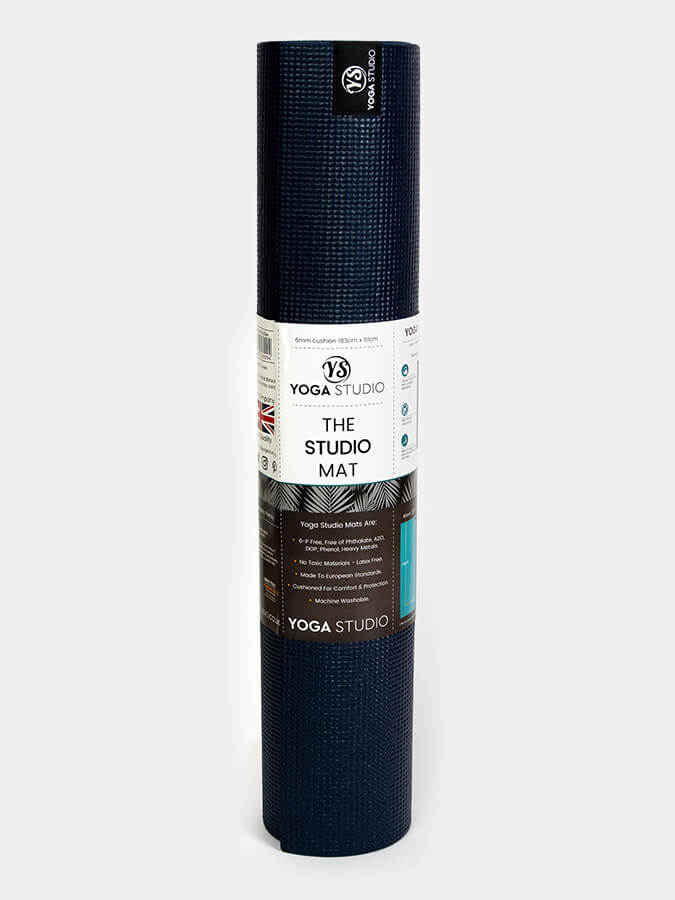 Personalised Navy Blue Custom Branded Yoga Mat 6mm With Custom Design