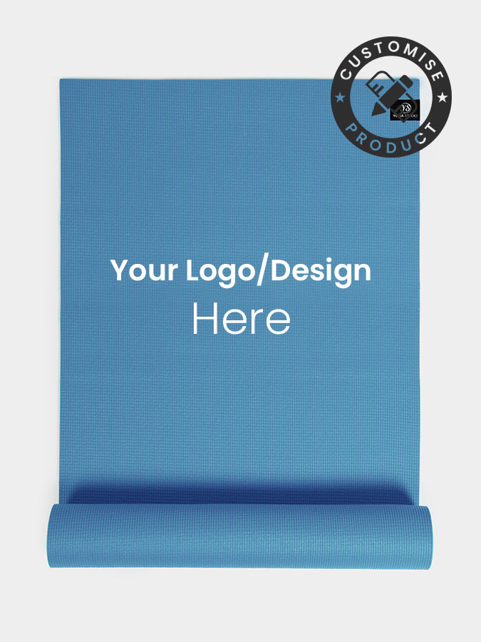  Personalised Mineral Blue Custom Branded Yoga Mat 6mm With Custom Design