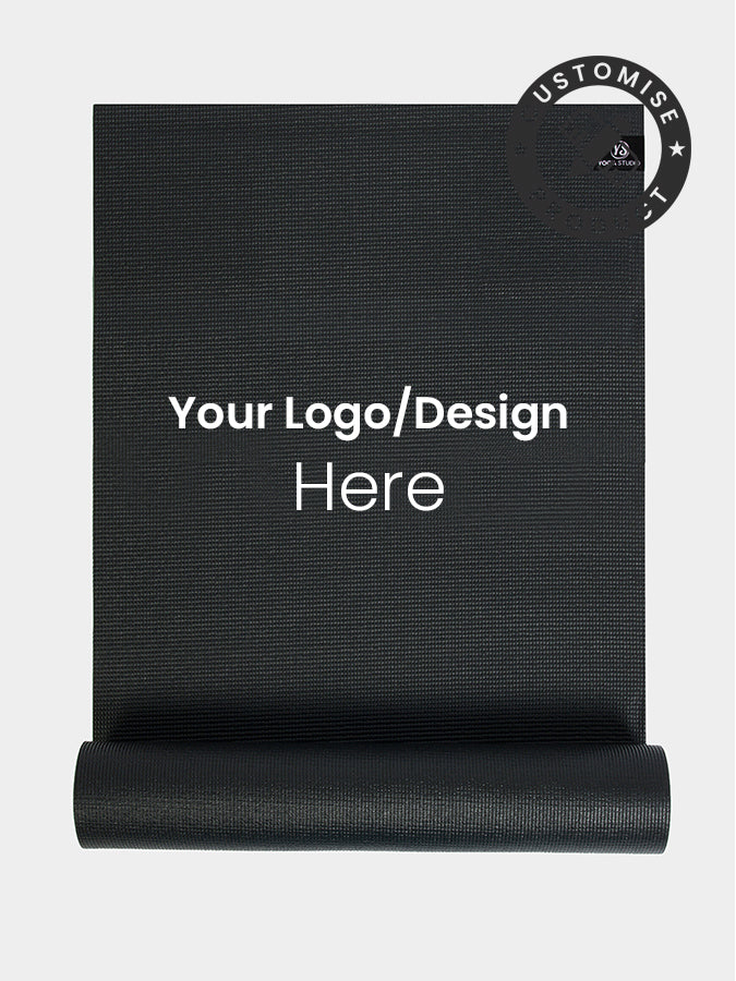 Personalised Black Custom Branded Yoga Mat 6mm With Custom Design